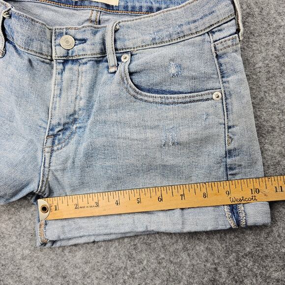 Gap Jeans Shorts Size 27 Vintage Cutoff Light Indigo 3 inch Inseam Distressed - Picture 7 of 10